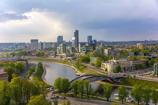 The city of Vilnius as seen from the Vilnius Castle
Complex (photo © Olgacov / dreamstime.com).