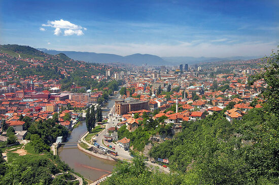 Sarajevo, the capital city of Bosnia & Herzegovina, is served by just one international train each day (photo © Dejan Vekic / dreamstime.com).